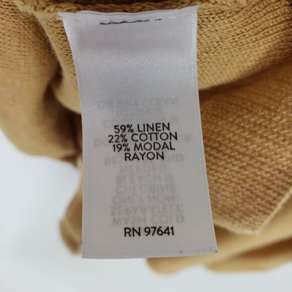 J. Jill Linen Blend Lightweight Pullover Sweater MP Womens 3/4 Sleeves Camel Tan - Picture 8 of 8